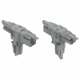 890-1701 - T-distribution connector, 2-pole, Cod. B, 1 input, 2 outputs, 3 locking levers, for flying leads