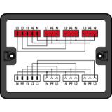 899-631/350-000 - Distribution box; Distribution; Three-phase to single-phase (400 V / 230 V); 2 circuits; 1 input; 3 outputs; Coding A + P