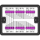 899-631/421-000 - Distribution box, 230 V + SMI, 1 input, 5 outputs, Cod. B, MIDI