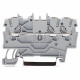 2000-1301 - 3-conductor through terminal block, 1 mm², suitable for Ex e II applications, side and center marking, for DIN-rail 35 x 15 and 35 x 7.5, Push-in CAGE CLAMP®
