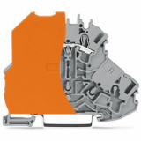 2002-2201/098-000 - złączka dwupiętrowa, ścianka rozdzielająca pomarańczowa, L, wystająca, na szynę TS 35 x 15 i 35 x 7,5, 2,5 mm², Push-in CAGE CLAMP®