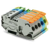 2116-1201/605-038 - Three phase set, with orange end plate, with 2-Conductor, Rail-Mount Terminal Blocks, with a lever and operating slots, 16 mm²