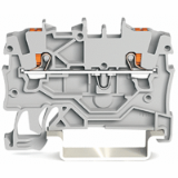 2200-1201 - Borna de paso para 2 conductores; con tecla; 1 mm²; con orificio de prueba; Marcaje lateral y central; para carril DIN 35 x 15 y 35 x 7,5; Push-in CAGE CLAMP®