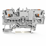 2202-1661 - Bornas base para 2 conductores, con tecla, para carril DIN 35 x 15 y 35 x 7.5, 2.5 mm², Push-in CAGE CLAMP®