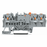 2202-1771 - 3-conductor disconnect/test terminal block, with push-button, with test option, orange disconnect link, for DIN-rail 35 x 15 and 35 x 7.5, 2.5 mm², Push-in CAGE CLAMP®