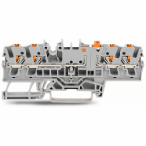 2202-1871 - 4-conductor disconnect/test terminal block, with push-button, with test option, orange disconnect link, for DIN-rail 35 x 15 and 35 x 7.5, 2.5 mm², Push-in CAGE CLAMP®