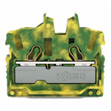2052-327 - 2-conductor miniature through terminal block, with operating slots, 2.5 mm², Center terminal block without snap-in mounting foot, without mounting flange, side and center marking, with test port, Push-in CAGE CLAMP®